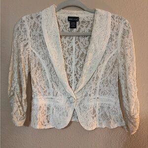 Wet Seal Ivory Lace Blazer